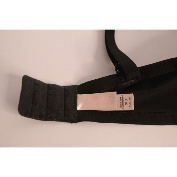 Victoria's Secret NWOT Body By Victoria Black 34D Satin Padded Push Up Bra - Picture 6 of 10